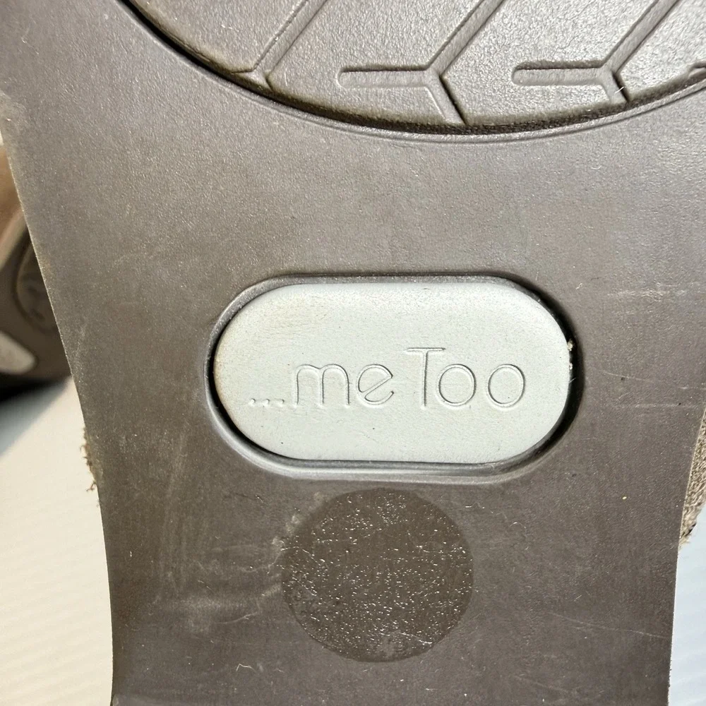 Me Too Zasper Leather Suede Tan Heeled Ankle Boots Booties Women's Sz 8M Cut Out - Picture 12 of 14